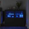 VidaXL Side Cabinets and LED Lights 2 Pcs, Buffets with Door, Storage Furniture, Living Room Organizer, Modern, 836633