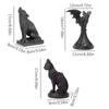 Gothic Candle Holder Vintage Cat Wolf Bat Statue Halloween Candlestick For Home Party Decoration Resin Sculpture
