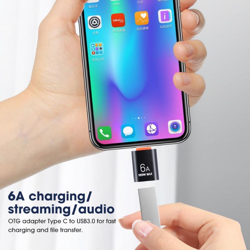 USB C to USBOTG Adapter 2-in-1 6A Fast Charge 5Gbps USB 3.0 Data Sync Converter for Samsung Xiaomi PC MacBook Pro Type C Devices