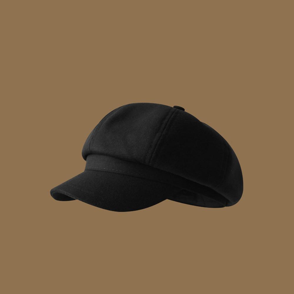 Solid Color Beret Cap Corduroy Octagonal Cap Fashion Painter Peaked Hat Autumn Winter
