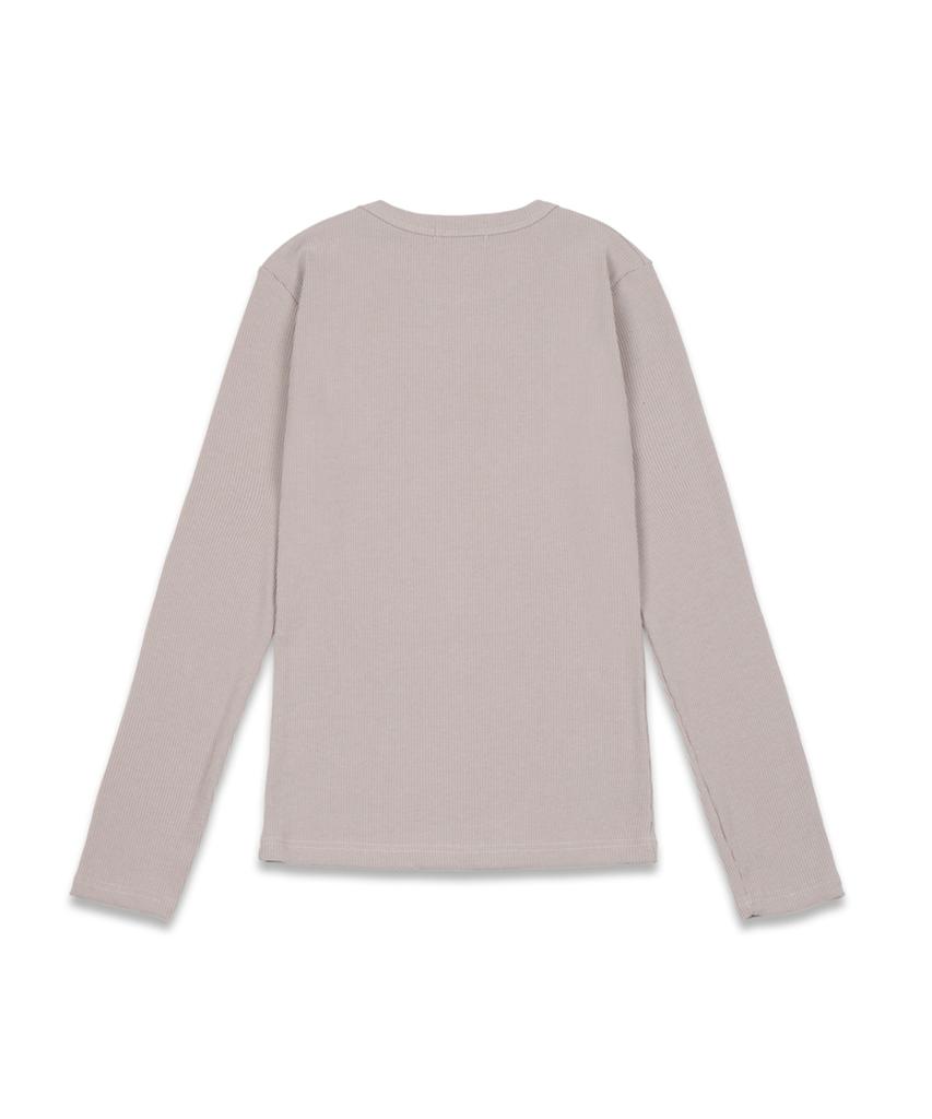 MACKY Daisy Patch Slim T-Shirt Beige