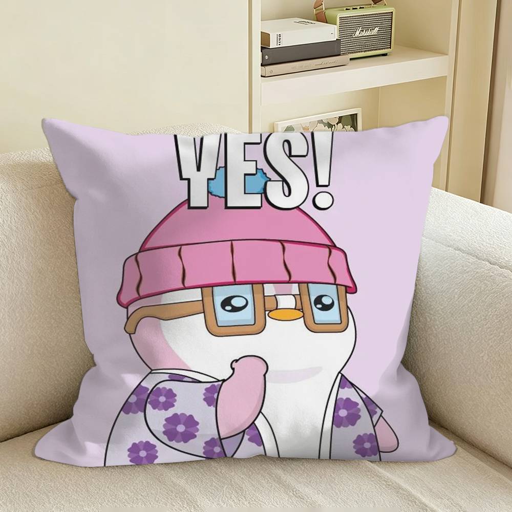 Lovely Pudgy Penguins Couple Square Sofa Pillow Cover Solid Color Living Room Home Decor Cushion Case