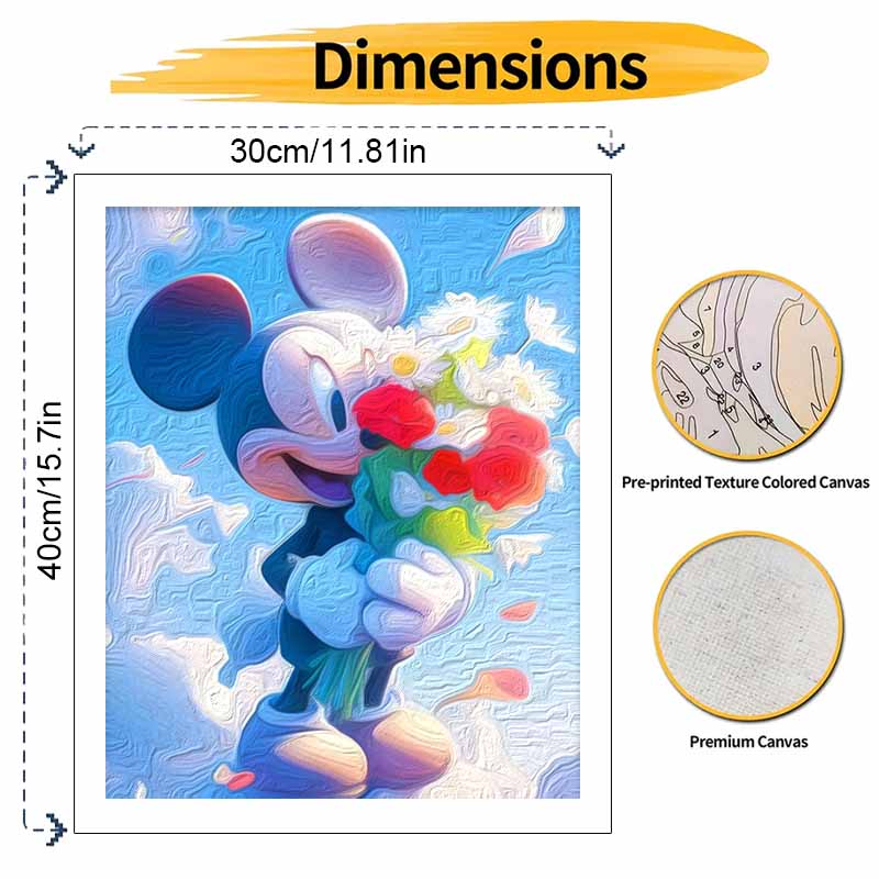 Disney Букет Микки Мауса Набор для рисования по номерам Холст для рисования DIY Картина Декор для дома Современное искусство на стену Подарок для взрослых Эстетичная комната