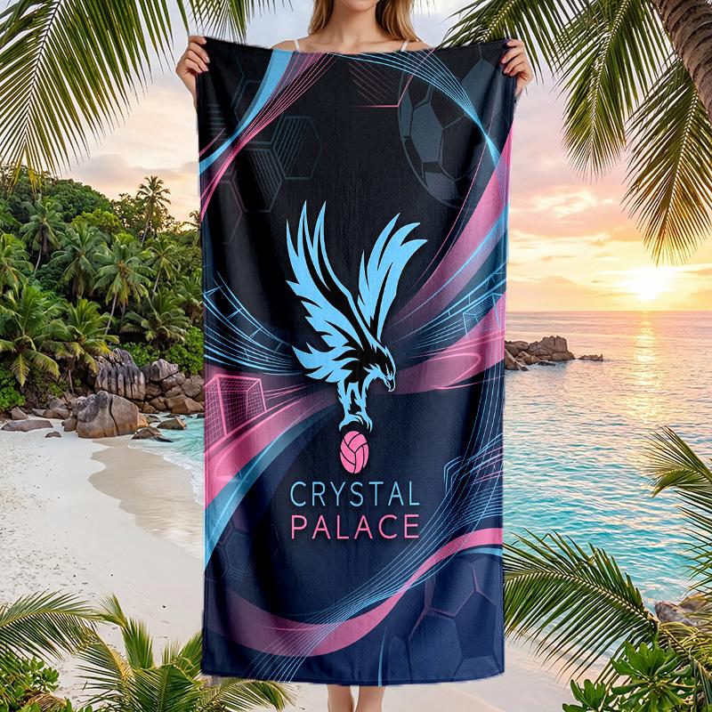 Crystal Palace Football Beach Towel Soft Microfiber Summer Towel Quick Dry Absorbent Towel for Beach Swimming Pool Travel