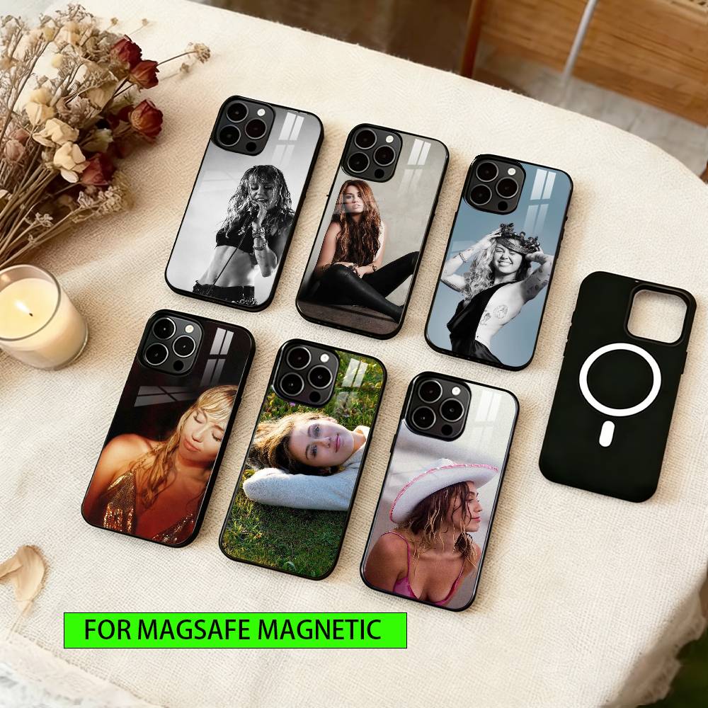 Чехол для телефона Майли Сайрус для iPhone 17, 16, 15, 14, 13, 12, 11 Plus, Pro, магнитный, с поддержкой беспроводной зарядки Magsafe