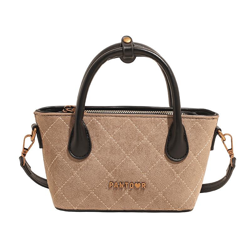 В этом году популярная ромбовидная маленькая сумка женская осенне-зимняя универсальная 2025 новая ретро сумка-мессенджер ins портативная сумка-ведро