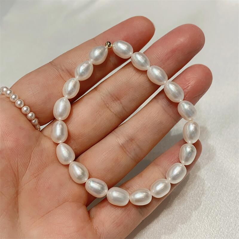Zhuji Pearl Versatile Freshwater Pearl Bracelet with Elastic Cord, Exquisite, Simple, and Fashionable, Easy to Wear, Natural Pearl