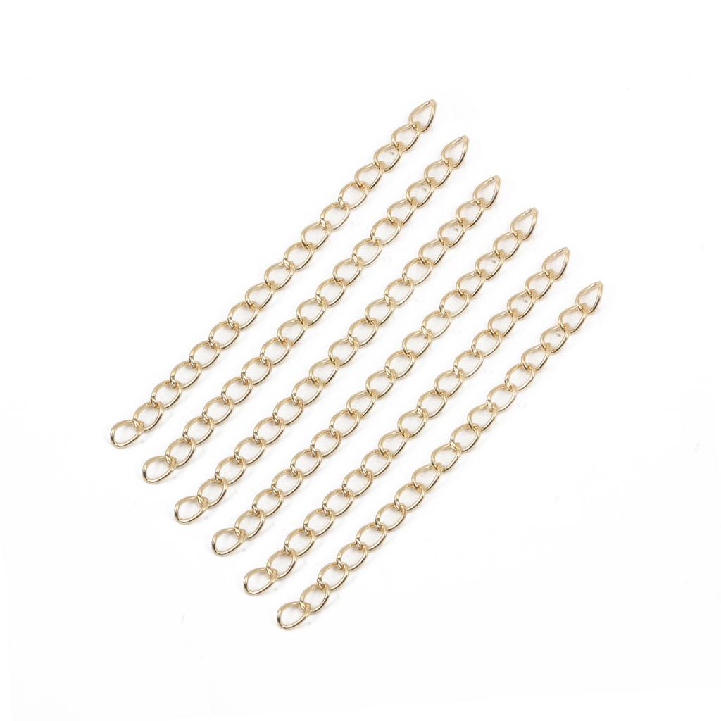 Универсальные металлические удлинительные цепочки для ювелирных изделий с совместимостью с застежкой-лобстером - 50 штук