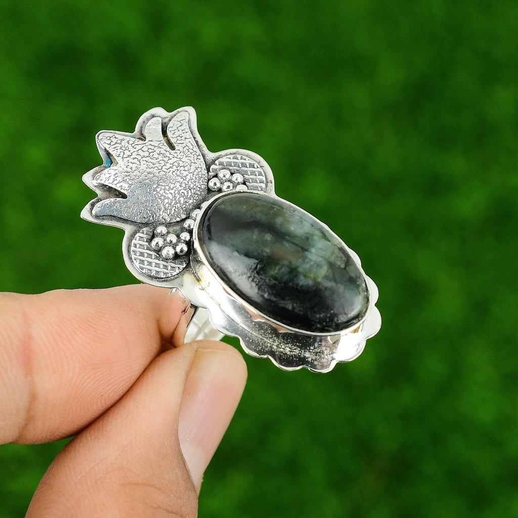 925 Sterling Silver Jasper Stone Unique New Stackable Ring Jewelry