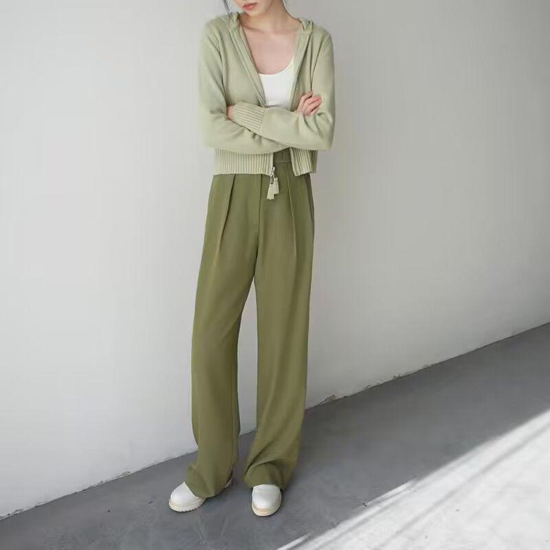 Весенний кардиган, свитер, пальто, женский дизайн, 2023, с длинным рукавом, с капюшоном, однотонный, с двойной молнией, вязаный кардиган, женский топ