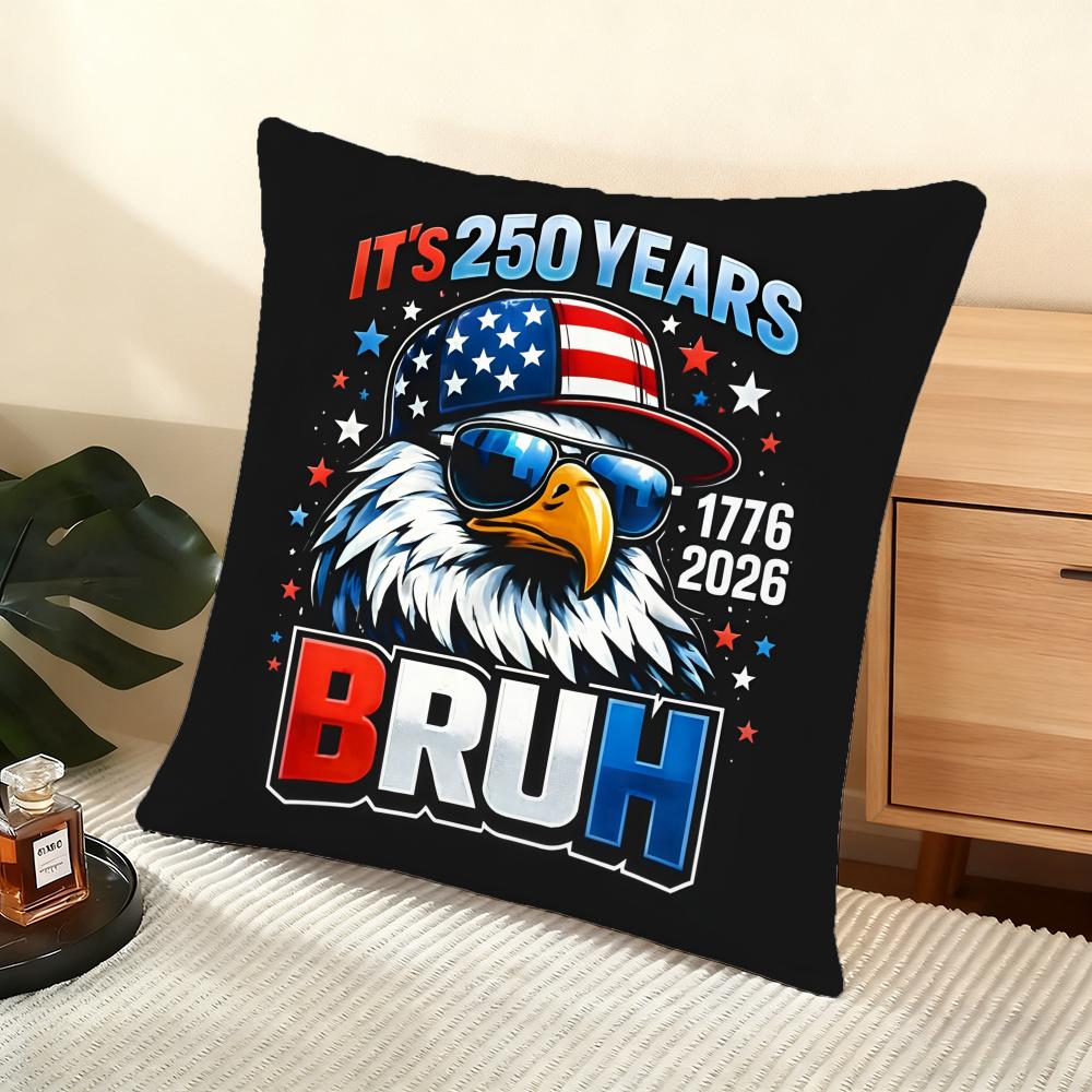 250Th Anniversary Of The Usa Cushion Cover Soft Short Plush Pillow Cover Smooth Cozy Texture Aesthetic Cushion Case Home Decor