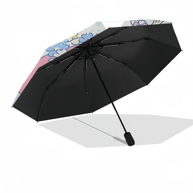 1pc My Melody Automatic Opening Folding Umbrella - Portable 3-Fold Design with Iron Frame, Perfect for Festivals, Travel, Daily Use, and Gifts.D076