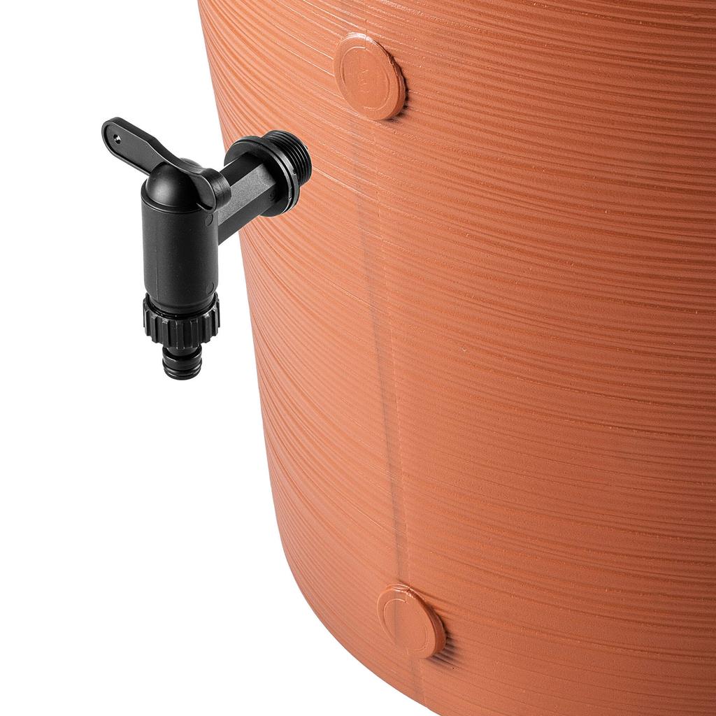 KADAX Zbiornik Na Deszczówkę 240L Z Zestawem Przyłączeniowym Terakota Gładki