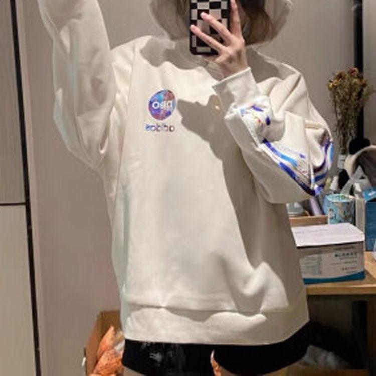 adidas Neo CNY Толстовка с капюшоном и принтом в три полоски Женские топы Off-White HM7483