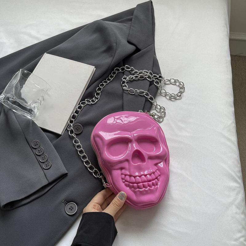 Милая сумка на плечо с рисунком из мультфильма «Хэллоуин», забавная сумка с изображением черепа призрака из искусственной кожи, сумка на молнии, кошелек, маленькая сумка через плечо для телефона