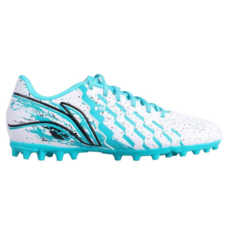 Li Ning Детские PU MG Шипы Короткие Внутренние Спортивные Нескользящие Износостойкие Дышащие Низкие Футбольные Бутсы Унисекс Кроссовки Ледяной Фарфор-Зеленый YKGU002-18