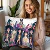 Чехол для подушки «Богемская ведьма и кот», 2D-печать, полиэстер, чехол для диванной подушки – Винтажный цветочный магический декор для Хэллоуина