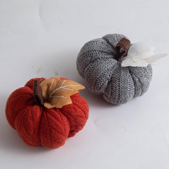 1/3Pcs Mini Knit Pumpkins Realistic Looking Faux Fall Harvest Crochet Pumpkins Thanksgiving Table Setting Small Knit Pumpkins