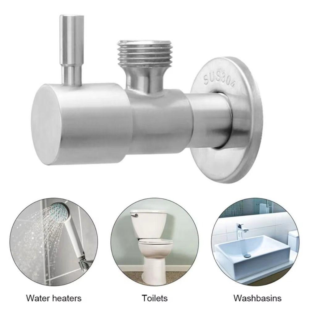 Stainless Steel Angle Valve Faucet Triangle Valve Long Service Inlet Water Stop Valve Kitchen
