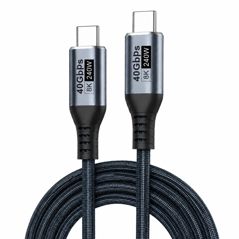 40Gbps Dual Type-C Charging Cable 8K@60HZ USB C Video Cable USB4 Data Cord for Phone Laptop PC