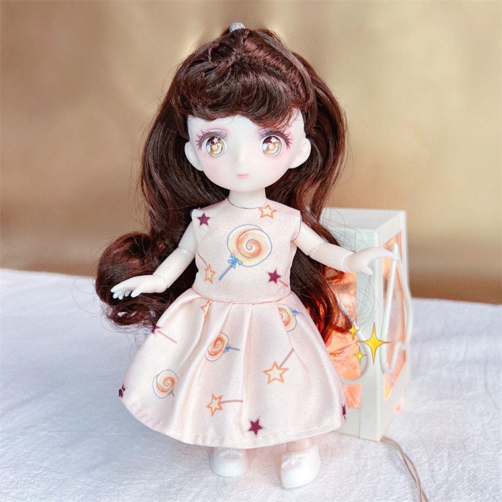 1/8 16 см BJD кукла шарнирная кукла аниме глаза милая с макияжем полный комплект с модной одеждой головной убор DIY игрушки для девочки подарок