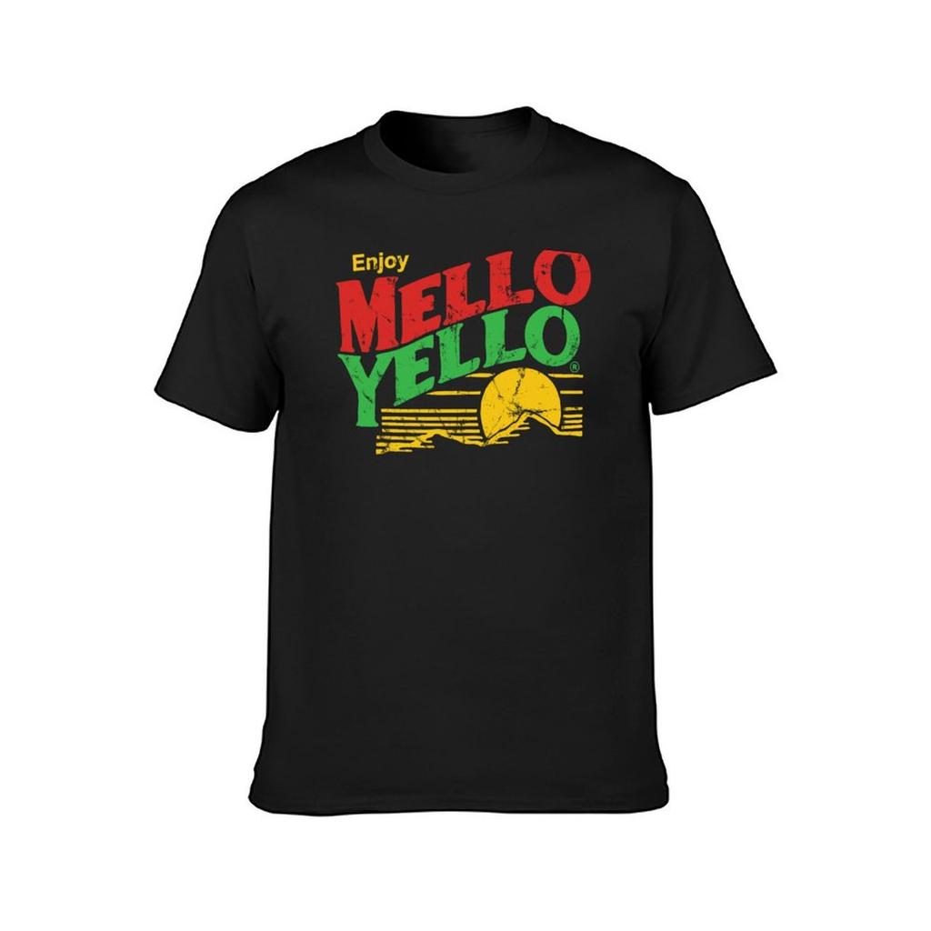 Наслаждайтесь винтажной футболкой Mello Yello, оверсайз футболкой для мальчиков, с принтом животных, забавными подарками, хлопковыми футболками для мужчин, мужскими футболками