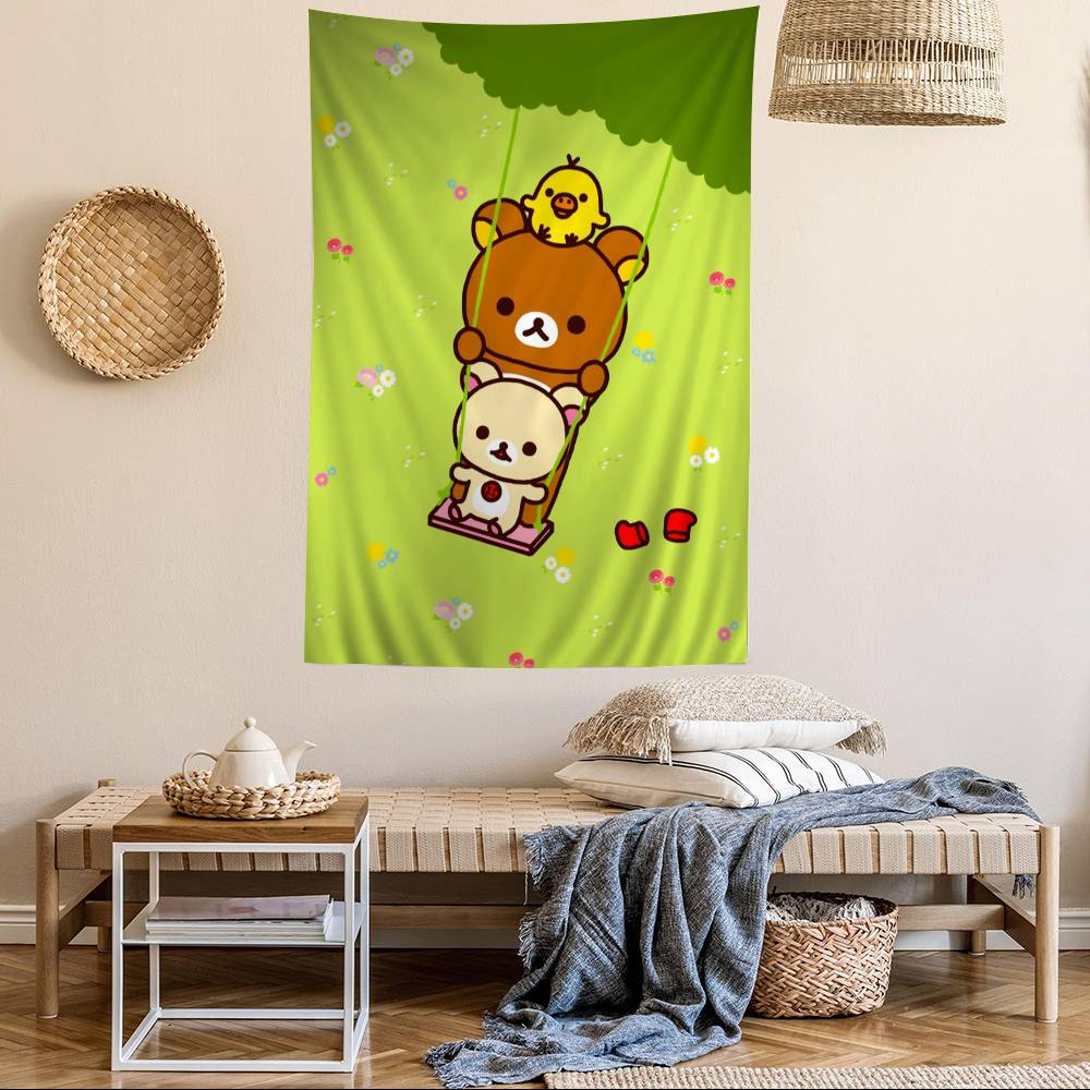 Кавайная Милая P-РилаккумаS Медведь Хиппи Настенные Гобелены Богемские Настенные Гобелены Мандала INS Домашний Декор