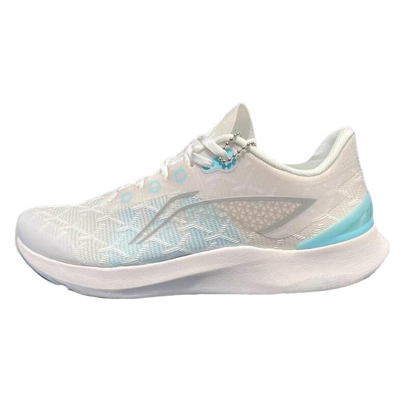 Li-Ning Легкие удобные универсальные амортизирующие кроссовки Rebound с низким верхом для повседневного бега женские кроссовки белые синие AGLU240-1