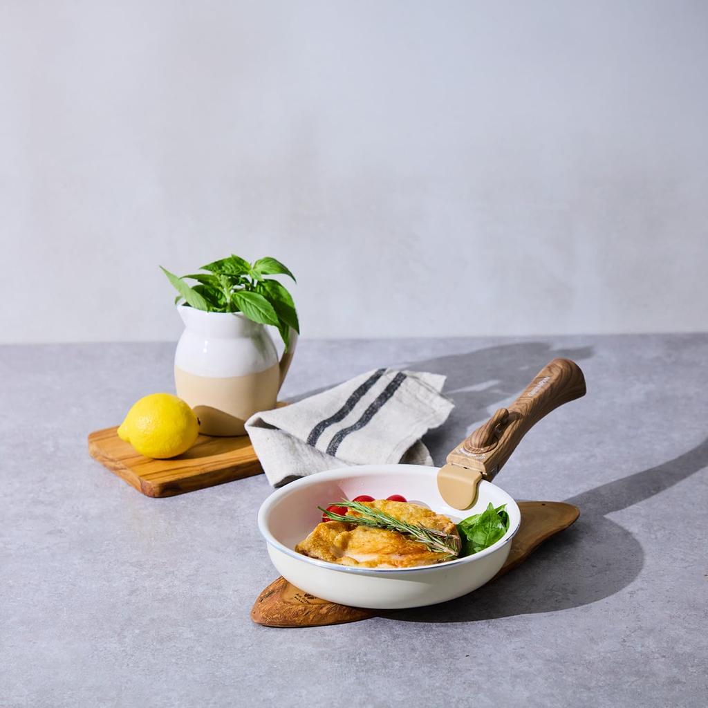 GREENPAN Click Chef Специальная ручка, текстура дерева, светло-коричневая, Одиночный блок, Съемная ручка, Совместима с индукционными и газовыми плитами, Нетоксичная, Без ПФАС [Clic