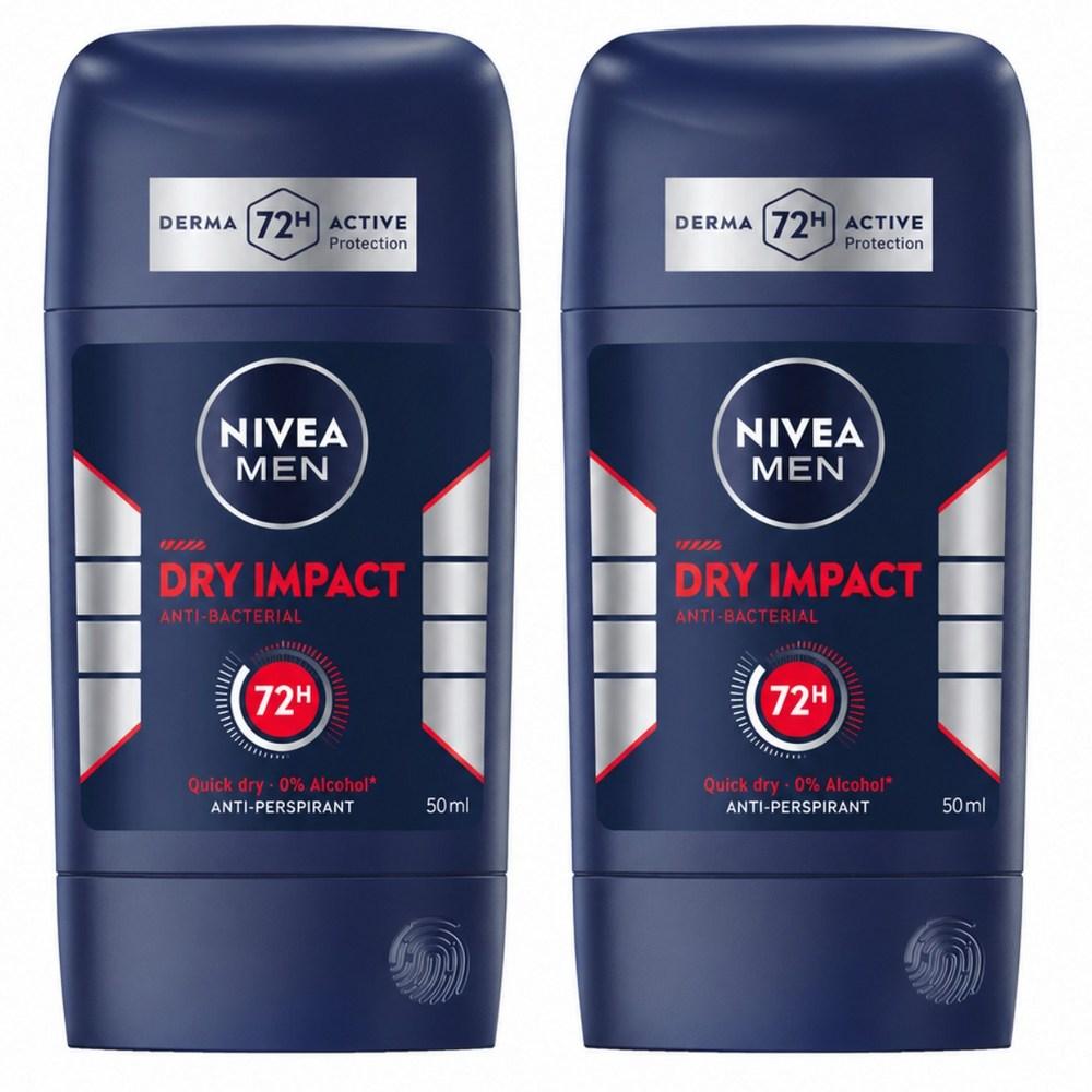 Nivea Men Dry Impact Дезодорант-стик для мужчин Уход от запаха пота 2 шт 50 мл