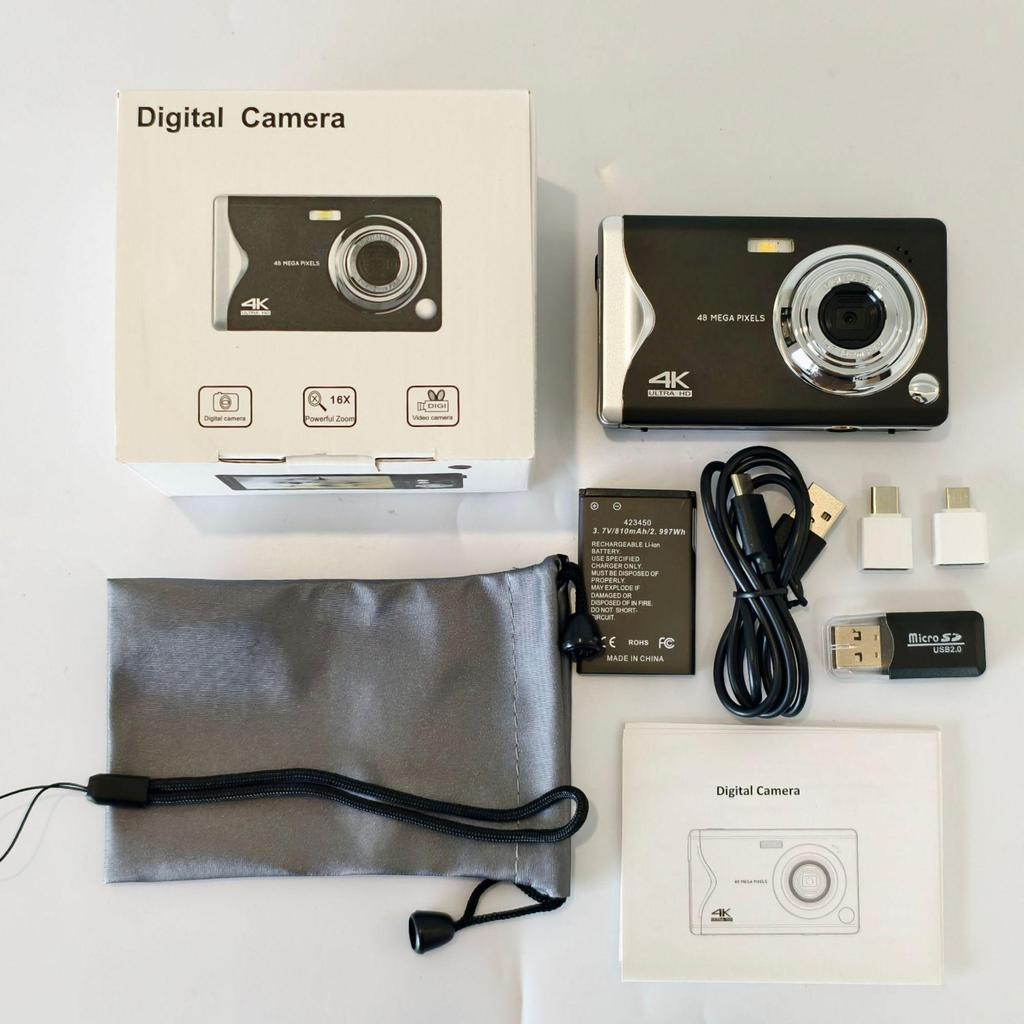 4K 64MP Digital Camera with 16x Zoom for Entry-Level Photography & Videography Students