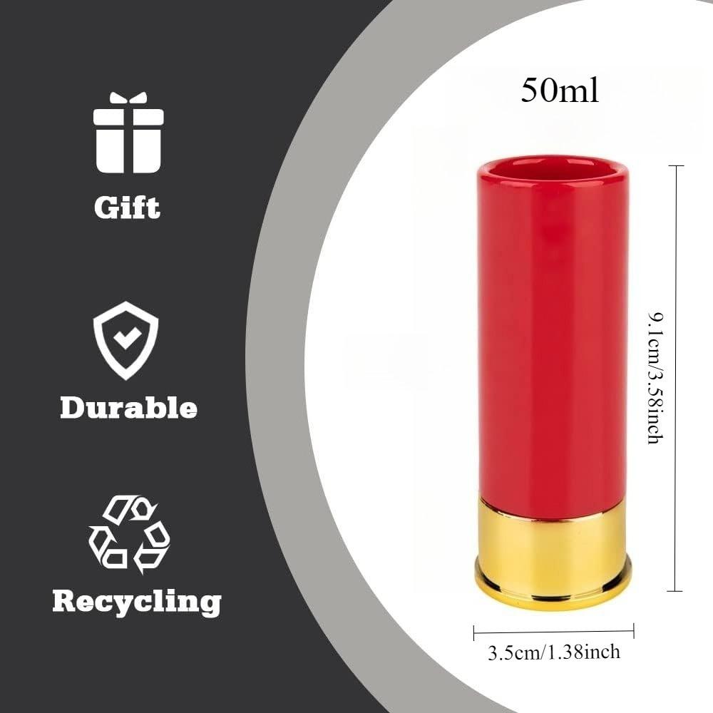 50ml/2ozDrinking Cups 4pcs High Quality Plastic Bullet Shaped Drinking Cups Shotgun Bullet Wine Glasses Party Cocktails BPA Free