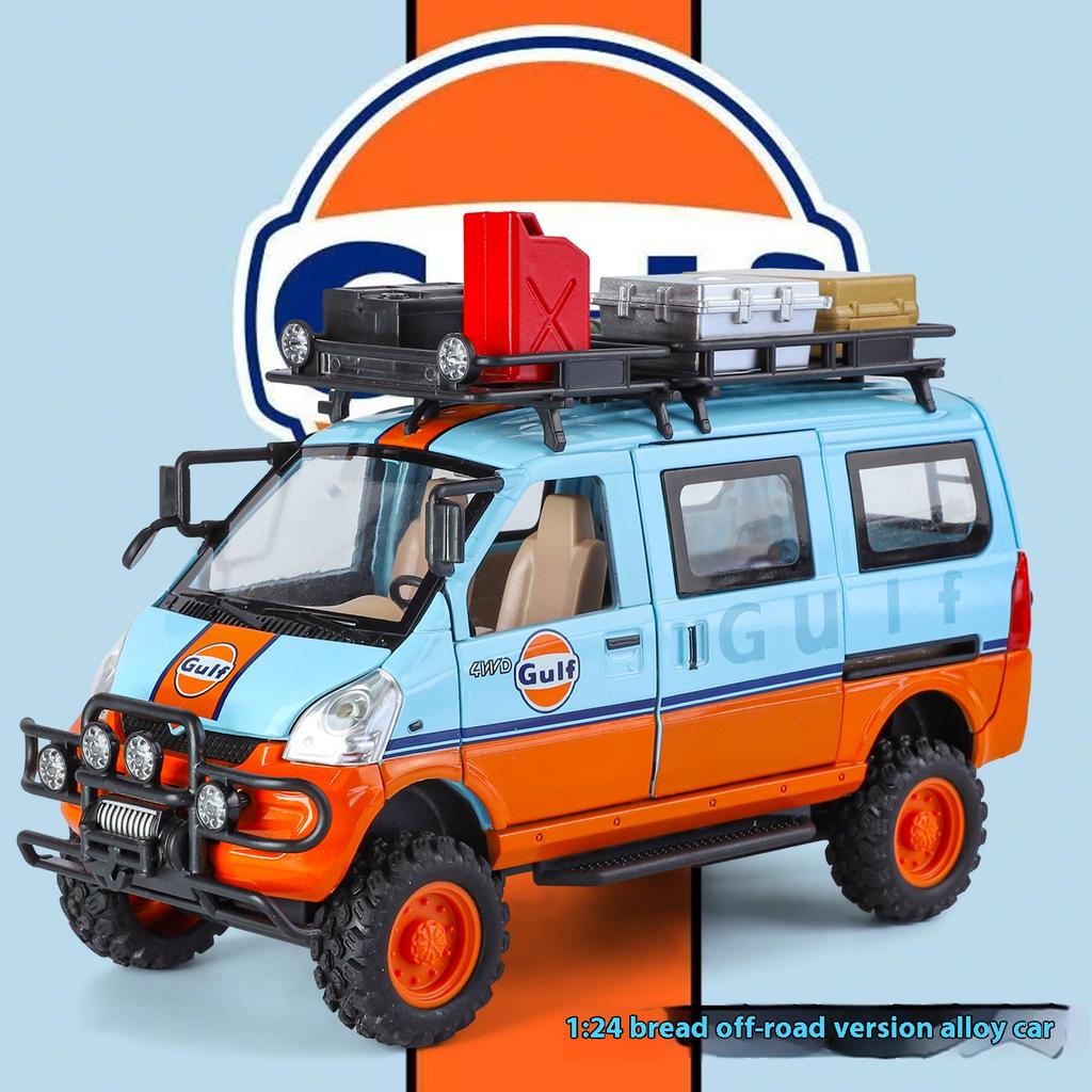 1/24 alloy die-cast VAN off-road vehicle model, simulated sound and light, children's toy car, removable accessories, boys' gift