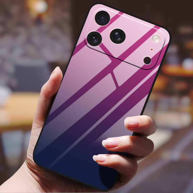Градиентный чехол для телефона для iphone 17 pro max iphone17 Air Закаленное стекло Жесткая задняя крышка для Apple iphone17pro Узор в конфетных цветах