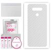 apgo Protective Skin Sticker for the Back Compatible with LG Q51, Wrap Film, Foil, Vinyl - Pattern Transparent Carbon