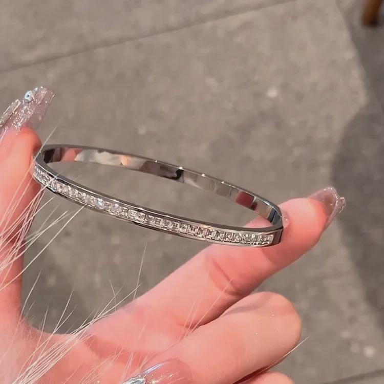 Браслет Starry Sky из титановой стали для женщин - полный бриллиант, невыцветающий тренд, европейский и американский стиль