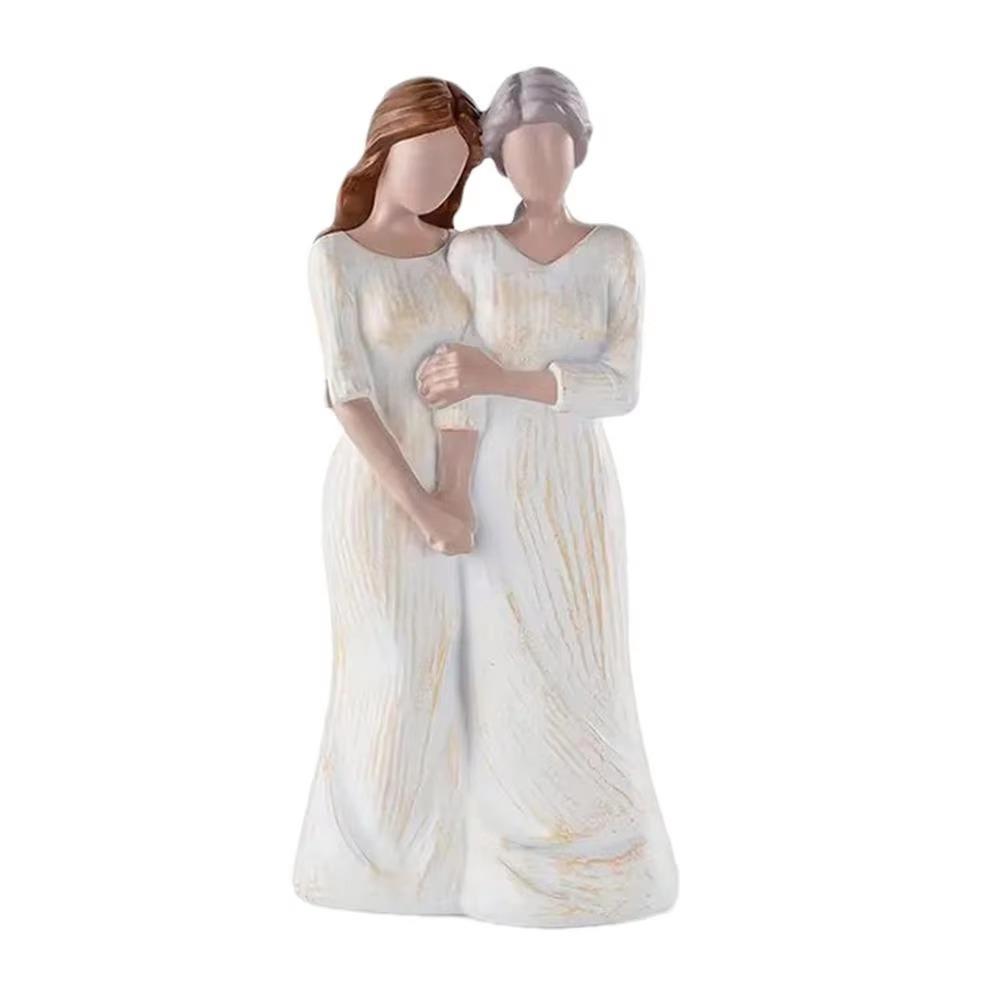 Resin Craft Mom Hug Daughter Sculptures Elegant Family Sculpture  Birthday Gift