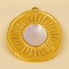 2pcs White Shell Charm Stainless Steel Pendants For Jewelry Making Supplies Mirror Sun Heart DIY Charms In Bulk Real Gold Plated