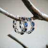 Серебряные серьги с натуральным сапфиром 12.763ct, фианитами (2202660)