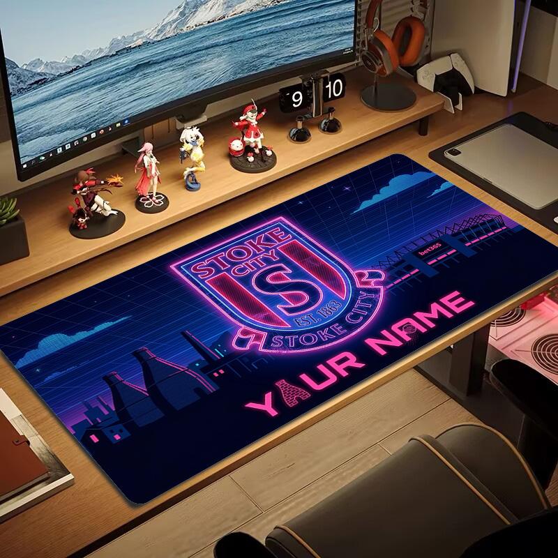 Stoke City Print Cushion Non-slip Laptop Tablet Big Mousepad XXL Mat Mini PC Playmat With Lock edge