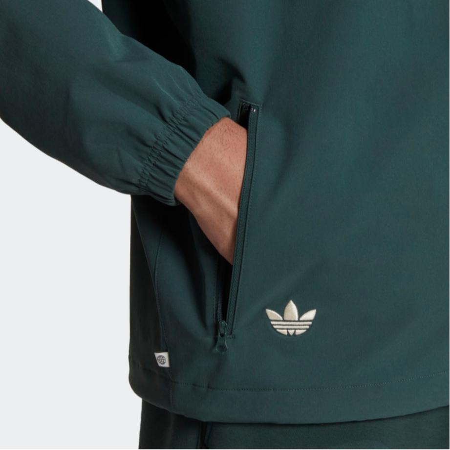 adidas Оригинальные повседневные куртки с полосками трилистника, мужские куртки зеленого цвета HR8653