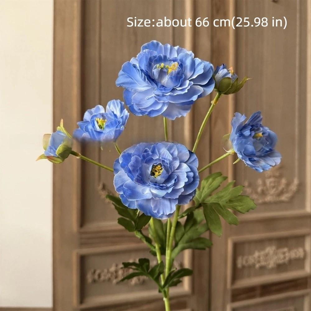 6 Heads Fake Flower with Buds Artificial Faux Plants Peony Artificial Flower Wedding Decoration