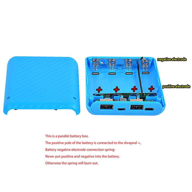 Корпус-бокс на 4 аккумулятора 18650, набор для DIY, материал для источника питания, мини-корпус блока питания без пайки, для дома, на улицу и других случаев