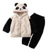 Детский плюшевый комплект одежды в мультяшном стиле для детей 1-5 лет: пальто с капюшоном и брюки