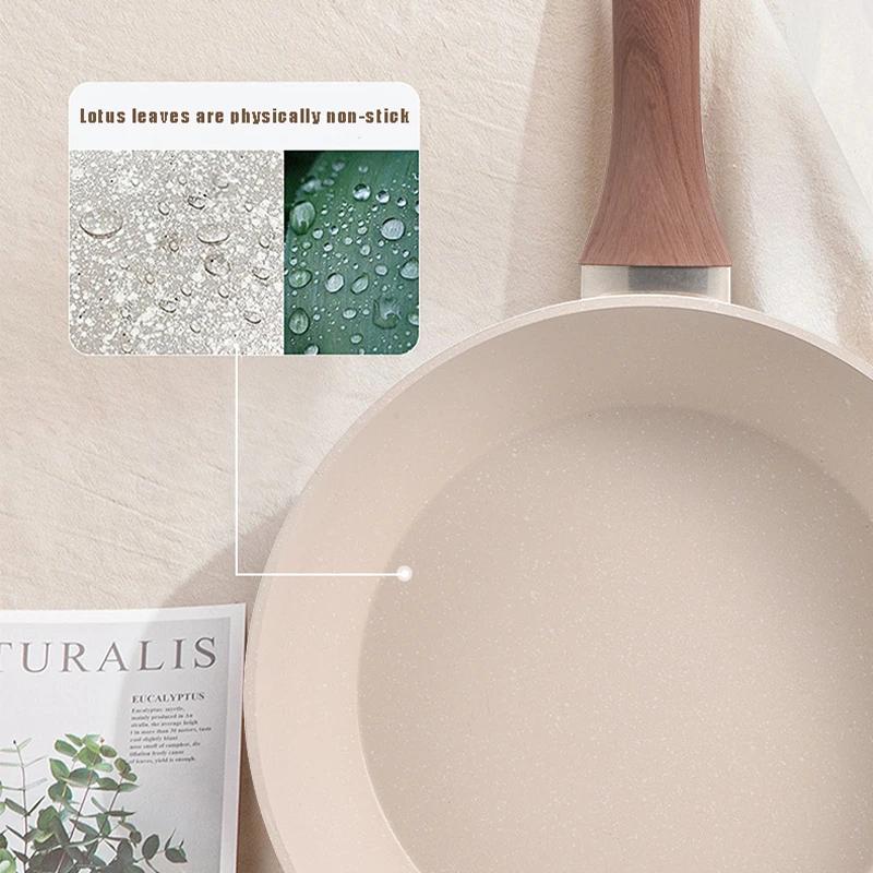 28cm Non-Stick Frying Pan Wok Ceramic Pot Home Egg Steak Skillet Home Induction Cooker Gas Stove Cooking Fried Kitchen Cookware