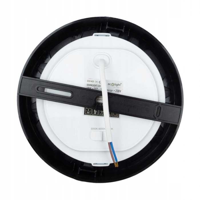 Downlight Okrąg Oczko Sufitowe Oprawa Sufitowa 18W Cct 2W1 Czarny Nt/Pt