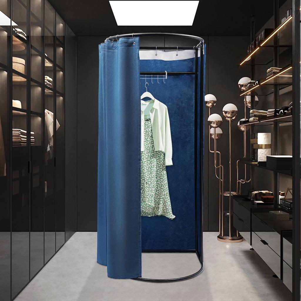 Портативная примерочная с занавеской - Льняная фланелевая ткань примерочная для магазина одежды и дома - Отдельно стоящая кабинка для переодевания