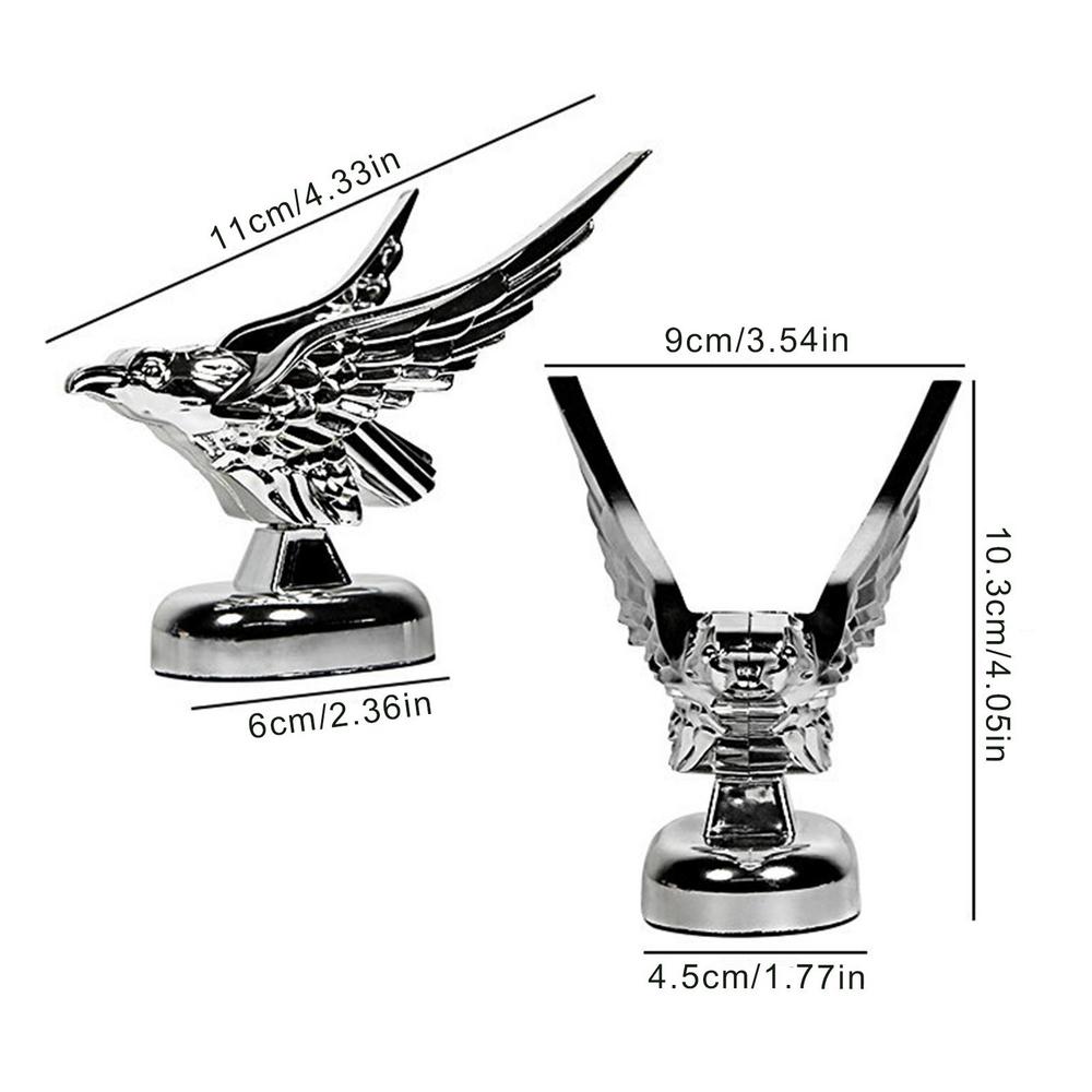 Car Hood Ornament 3D Car Emblem Self-Adhesive Eagle Stickers Decal Badge Sculpture Eagle Ornament Car Modification Accessories