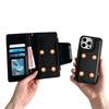 For iPhone 16 Pro Case Detachable 2-in-1 Magnetic Closure PU Leather Wallet Phone Case