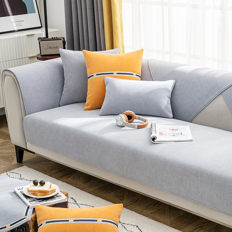 Легкий роскошный стиль, новый чехол для дивана из синельной кожи, универсальный нескользящий чехол для четырех сезонов, простой современный летний